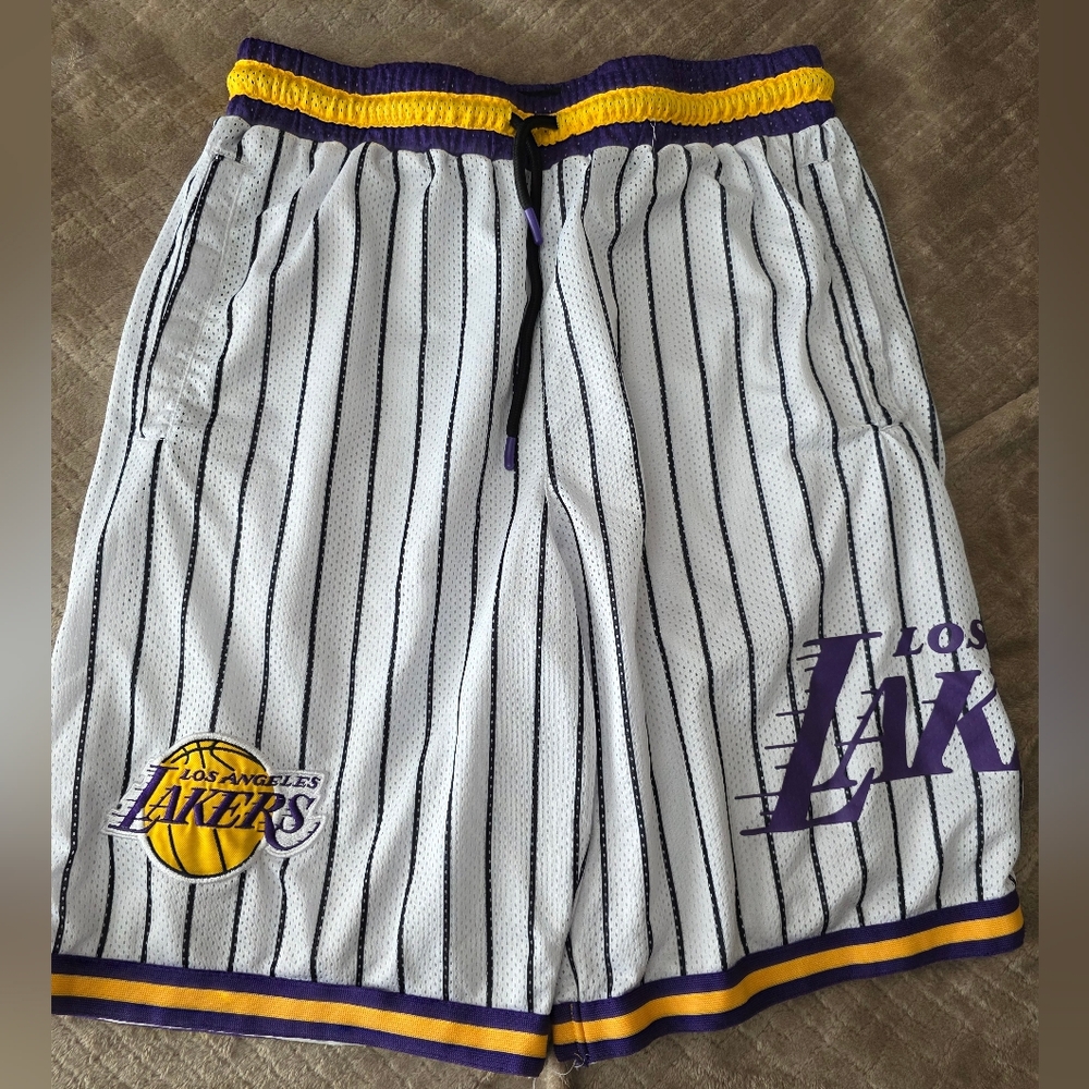 NBA Los‎ Angeles Lakers Purple and White Athletic Shorts/ Basket Ball Shorts